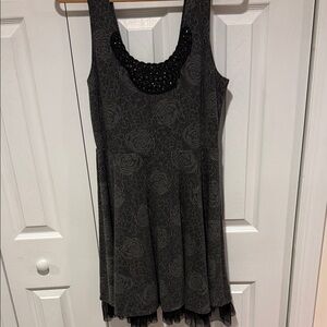 Elegant Black Patterned Dress
